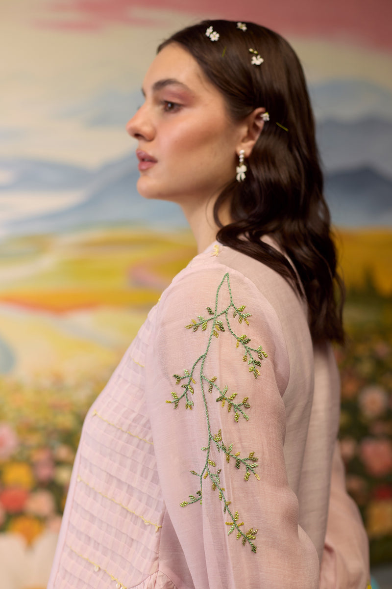 Lavender Embroidered Top