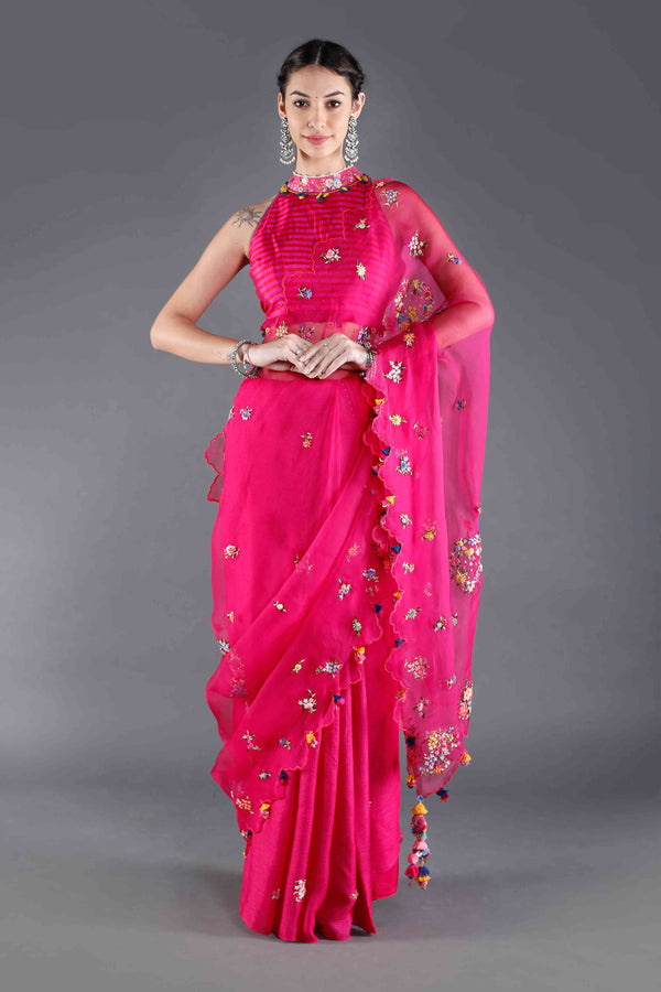 Kamal Rani Pink Silk Saree