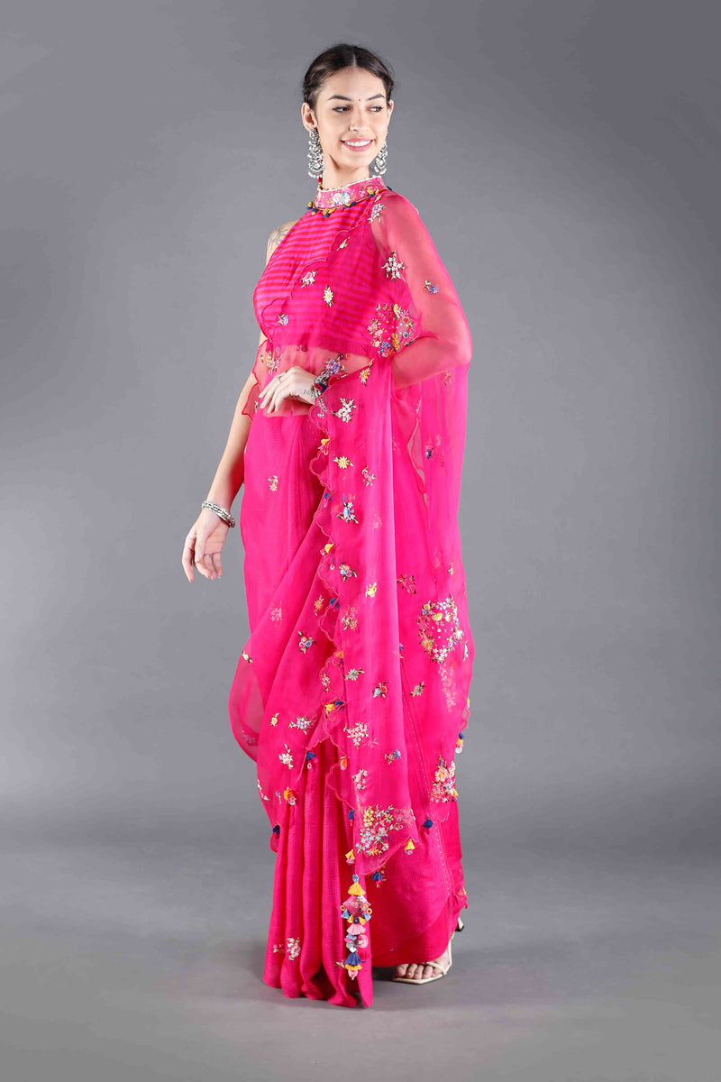 Kamal Rani Pink Silk Saree