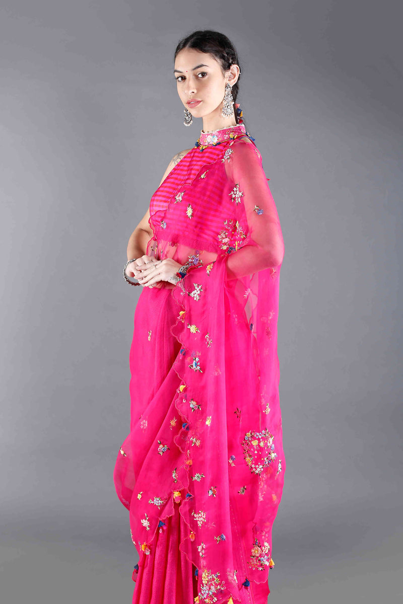 Kamal Rani Pink Silk Saree