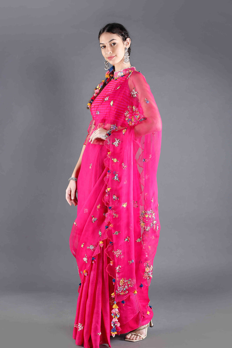 Kamal Rani Pink Silk Saree