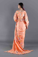 Kesar Orange Angrakha Blouse