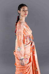 Kesar Orange Angrakha Blouse