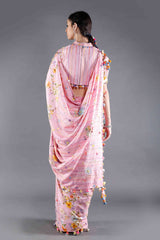 Gulaab Pink Floral Silk Saree