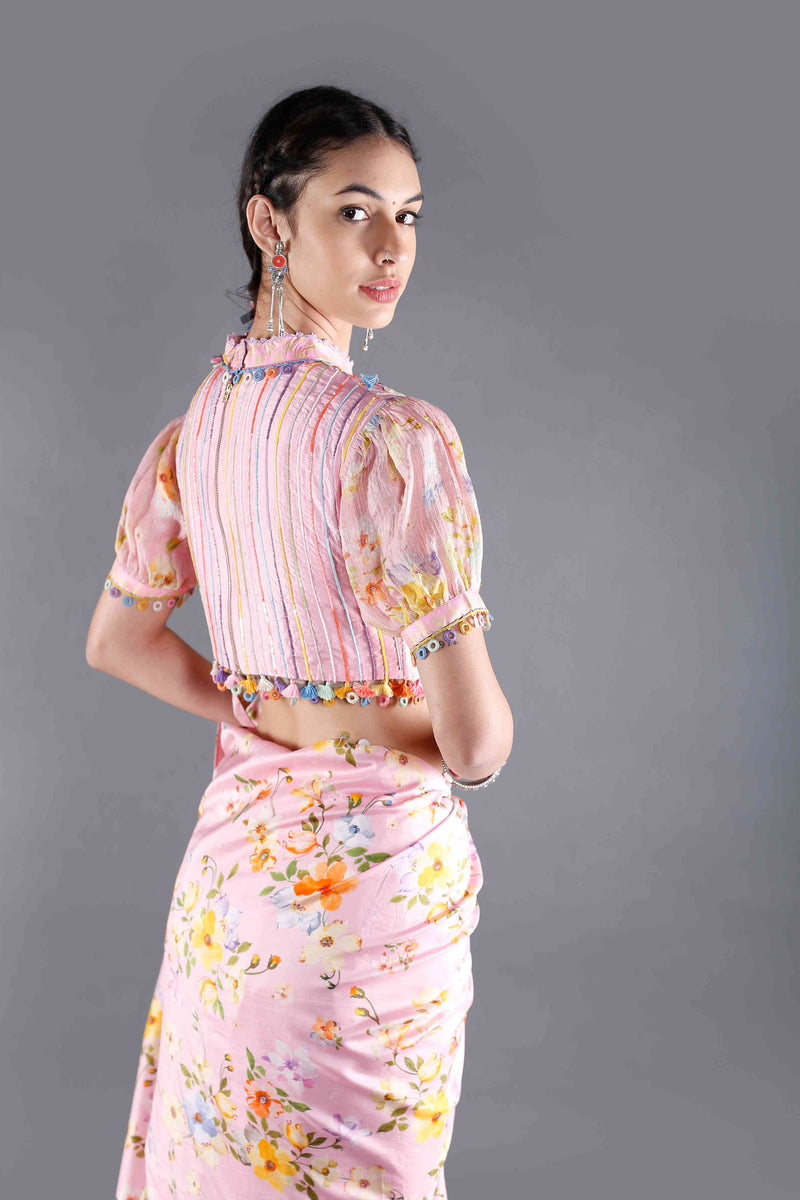 Gulaab Embroidered Silk Blouse