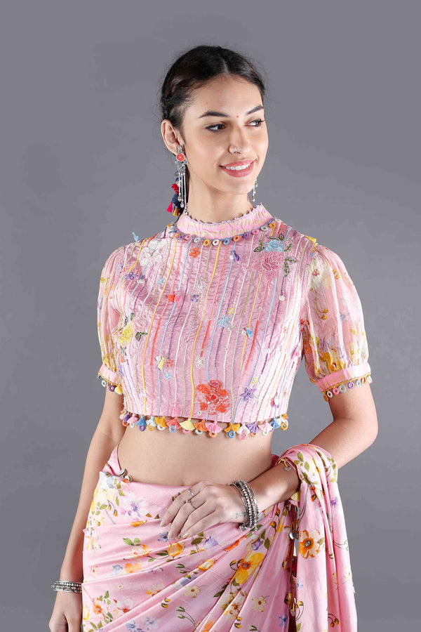 Gulaab Embroidered Silk Blouse