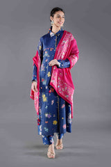 Ambar Blue Rani Pink Kurta Set