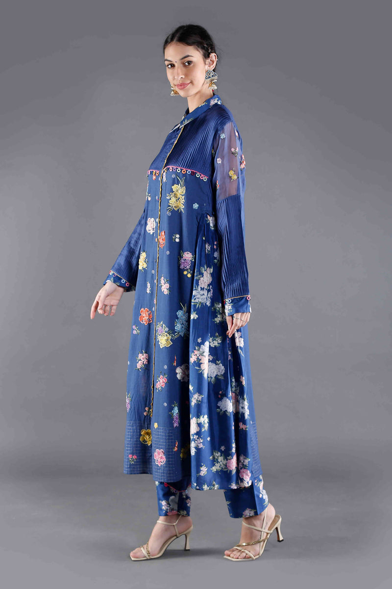 Ambar Floral Pleated Kurta