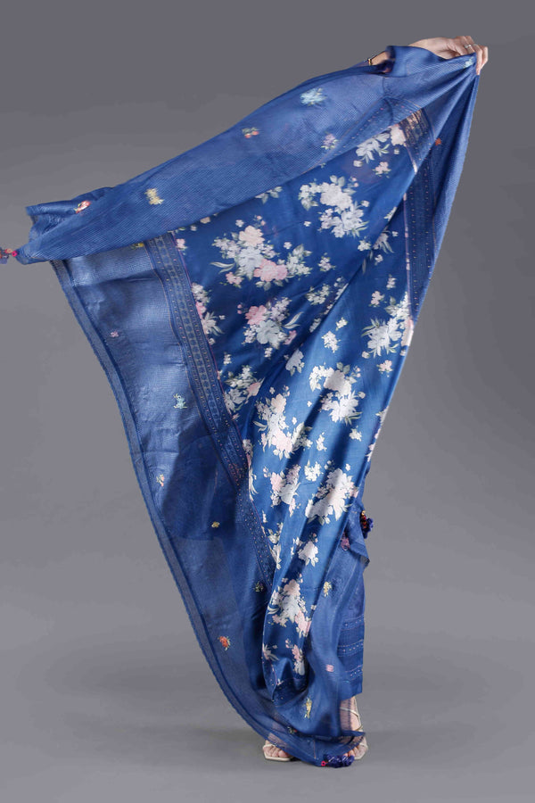 Ambar Floral Silk Odhani