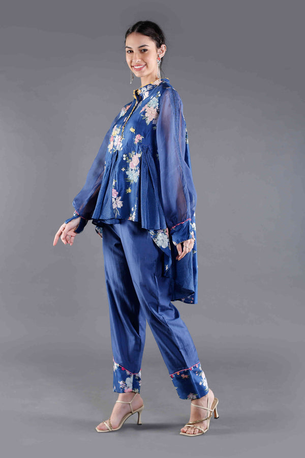 Ambar Floral High Low Shirt