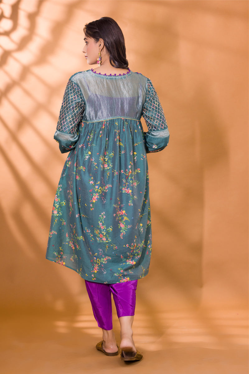 BER FLORAL KAMEEZ WITH FALSA PATIALA PANTS