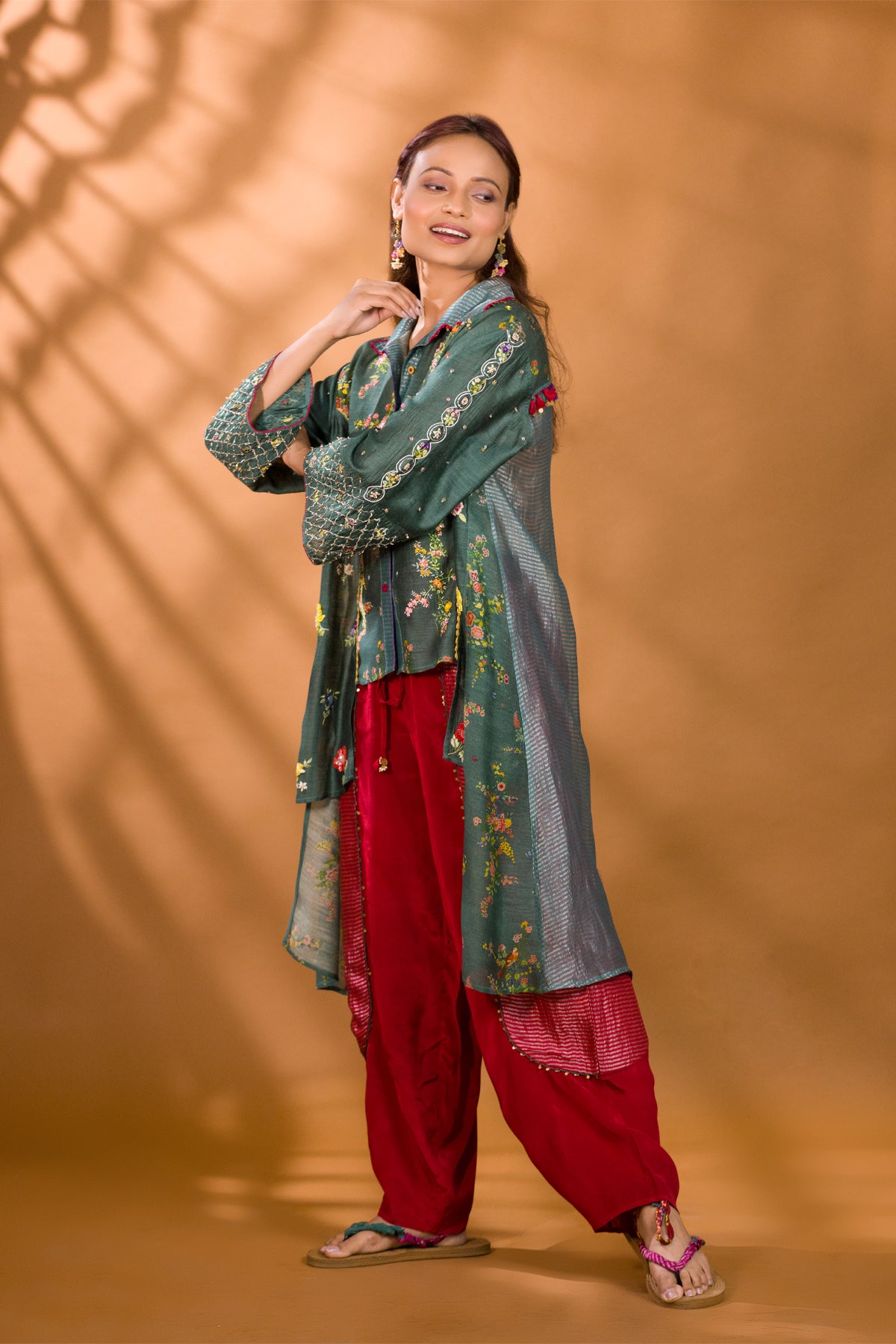 BER SILK SHIRT WITH ANAAR HAREM PANTS