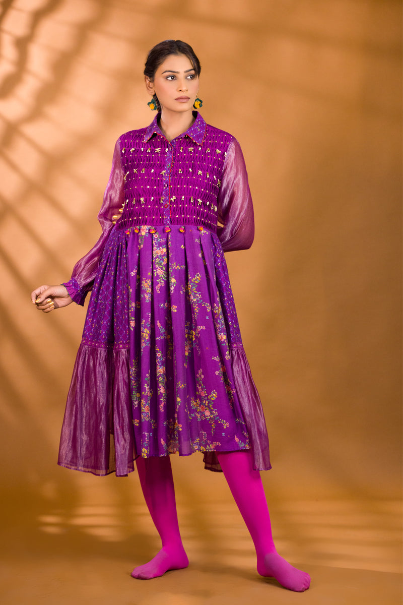 Buy Purple Viscose Georgette Hand Embroidered Falsa Blouse And Palazzo Set  For Women by Rashi Jain Online at Aza Fashions.