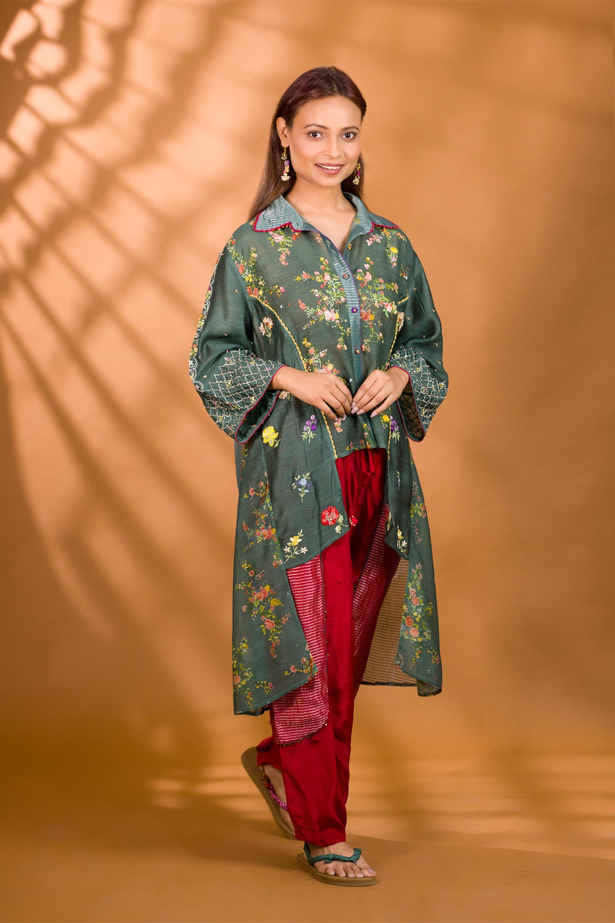 BER SILK SHIRT WITH ANAAR HAREM PANTS