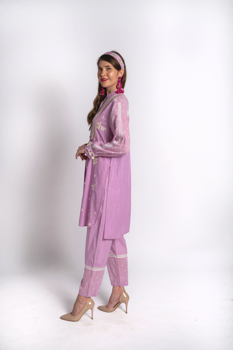 Lavender Ditsy Floral Kurta