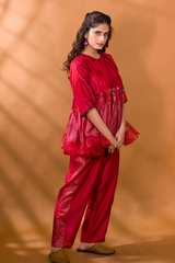 ANAAR CHANDERI TOP WITH STRAIGHT PANTS