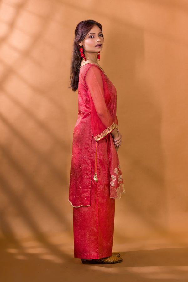 ANAAR EMBROIDERED KURTA WITH PALAZZO PANTS