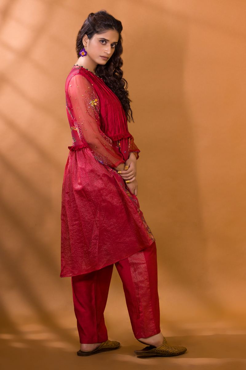 ANAAR ANGRAKHA KURTA WITH STRAIGHT PANTS