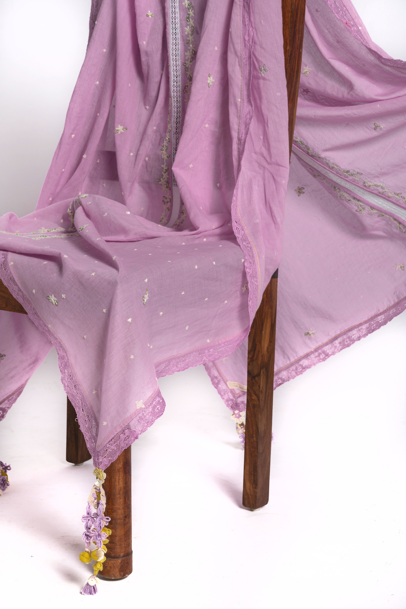 Lavender Ditsy Embroidered Dupatta