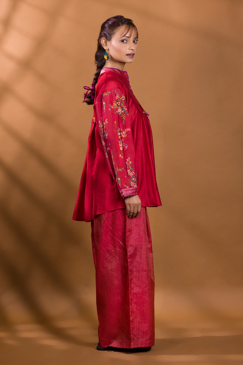 ANAAR CHANDERI SHIRT WITH PALAZZO PANTS