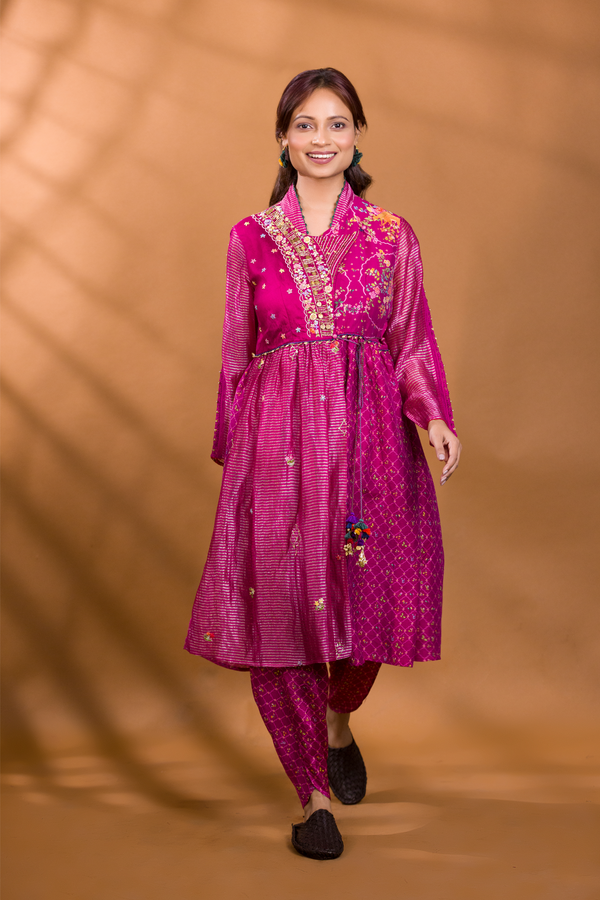 GULKAND ANGRAKHA KURTA WITH PATIALA PANTS