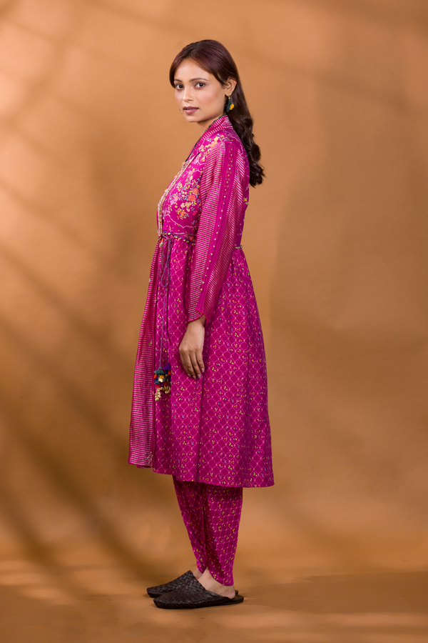 GULKAND ANGRAKHA KURTA WITH PATIALA PANTS