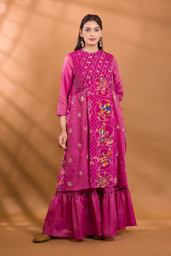 GULKAND EMBROIDERED KURTA WITH GHARARA PANTS