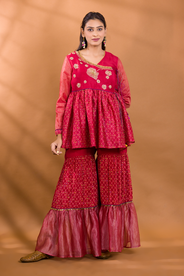 ANAAR ANGRAKHA TOP WITH GHARARA PANTS