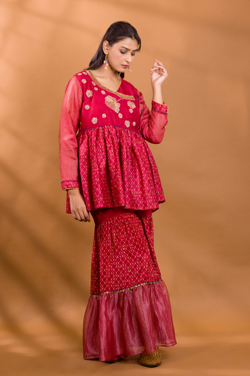 ANAAR ANGRAKHA TOP WITH GHARARA PANTS