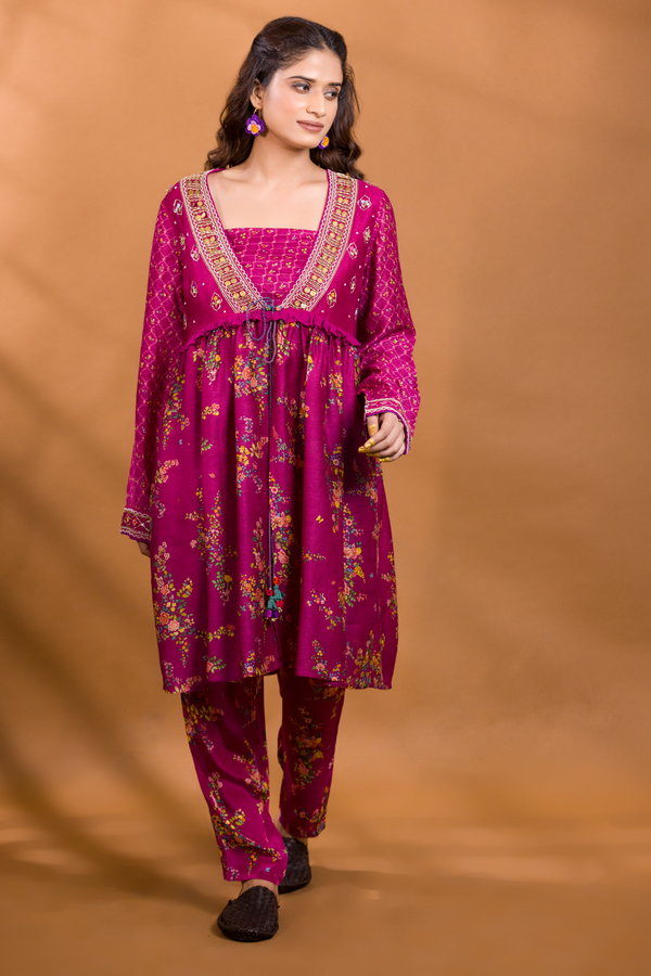 GULKAND FLORAL KAMEEZ WITH FLORAL PANTS