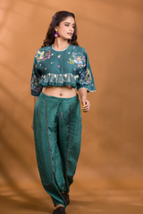 BER CROP TOP WITH HAREM PANTS