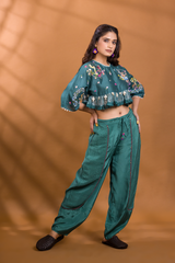 BER CROP TOP WITH HAREM PANTS