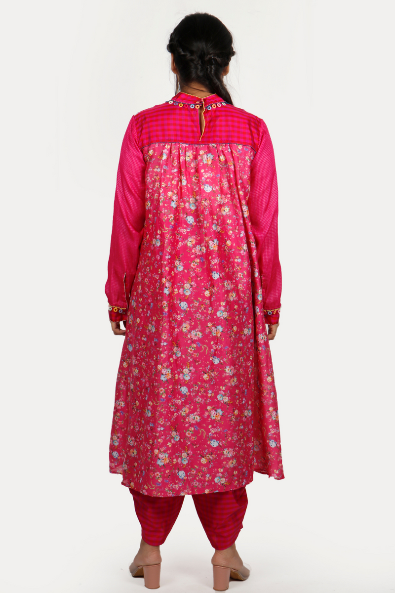 Rani Pink Floral Kurta