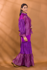 FALSA STRIPED TOP WITH GHARARA PANTS