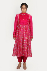 Rani Pink Floral Kurta