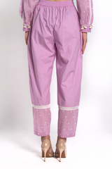 Lavender Embroidered Pants