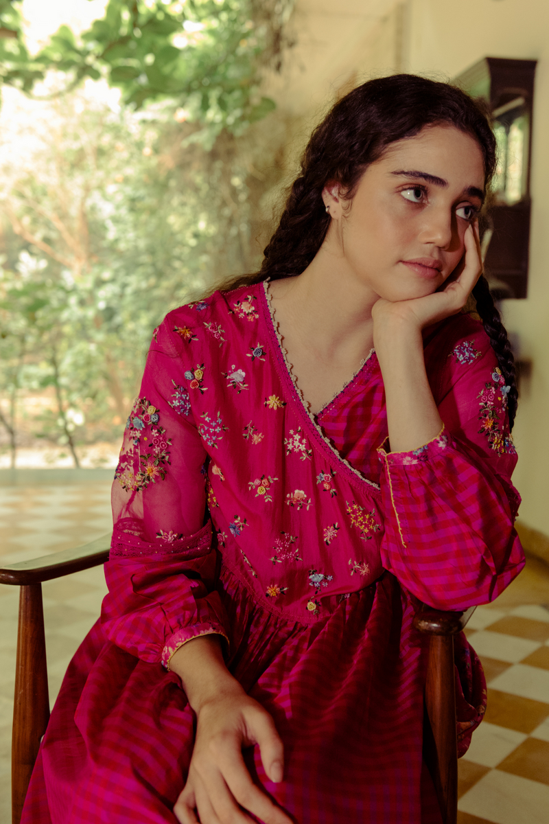 Kamal Rani Pink Angrakha Kurta Set