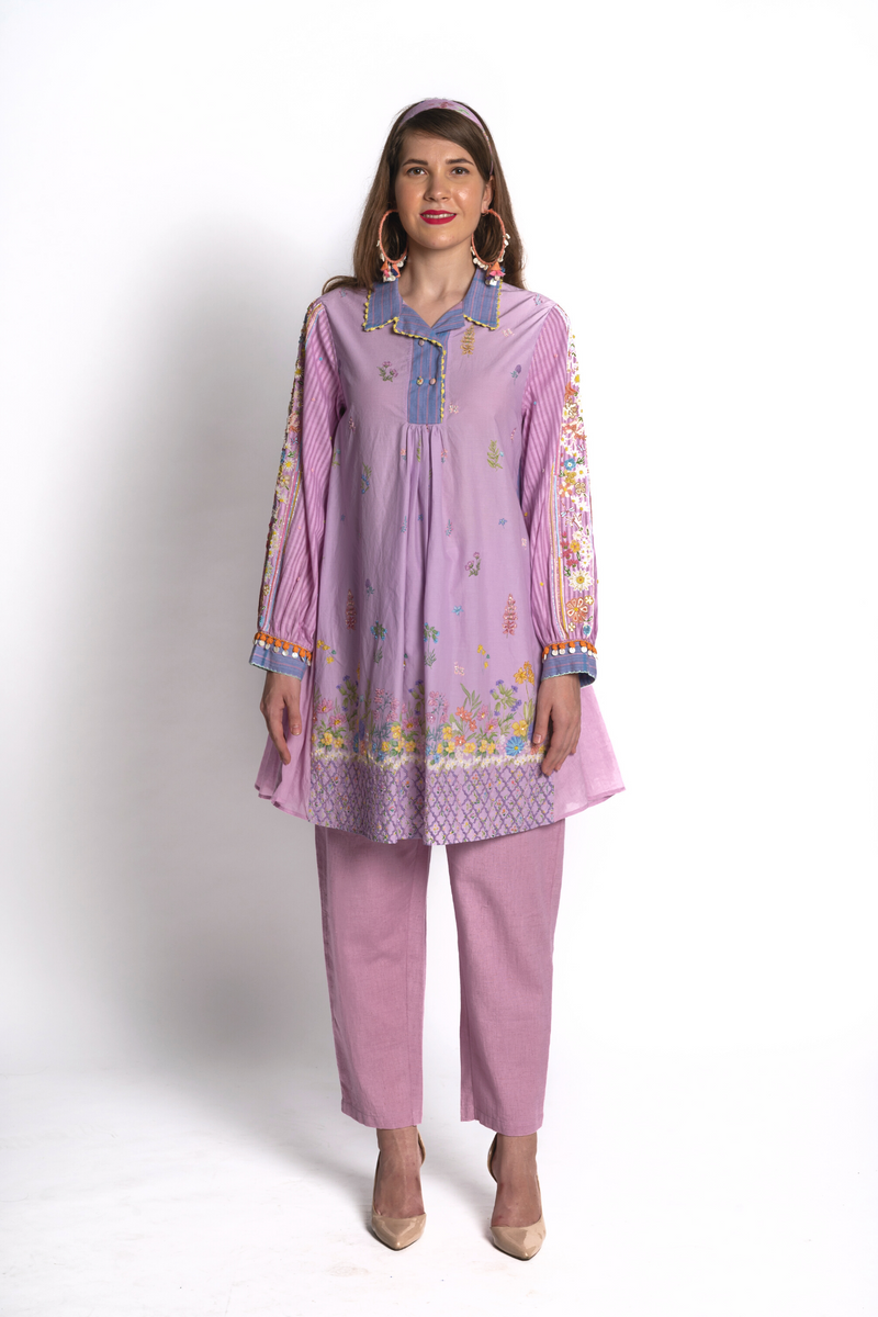 Lavender Field Printed Kameez Set