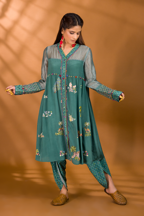 BER SAFARI KURTA WITH PATIALA PANTS