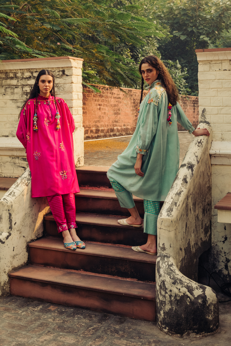 Kamal Gathered Kaftan Set