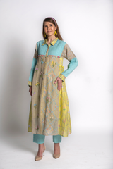 Basant Neela Floral Kurta