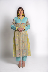 Basant Neela Floral Kurta