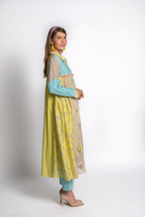 Basant Neela Floral Kurta