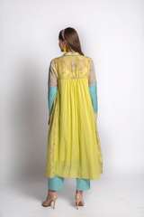 Basant Neela Floral Kurta