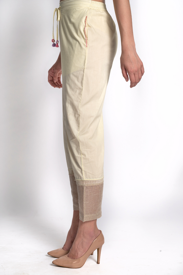 Ivory Cotton Linen Pants