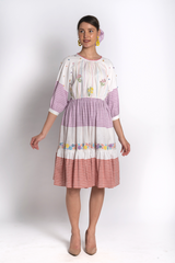 Safeedi Stripe Floral Dress