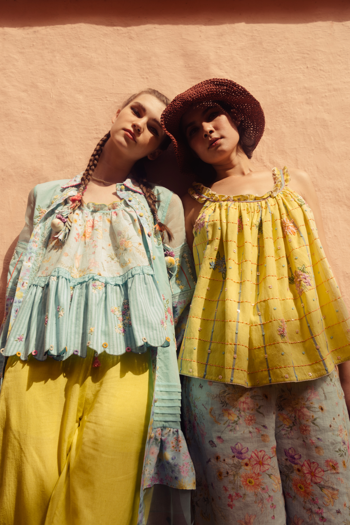 Lemon Stripe Embroidered Top