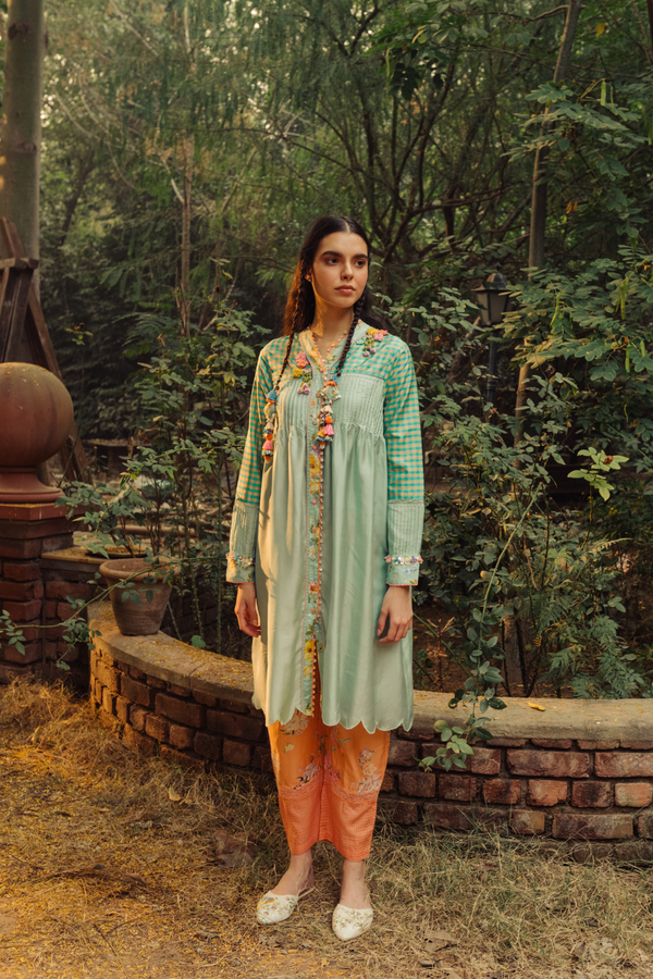 Pretty Pastel Pleated Kurta