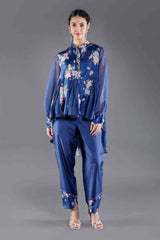 Ambar Floral High Low Shirt Set