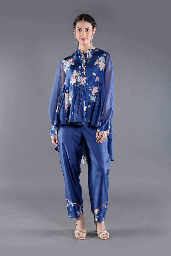 Ambar Floral High Low Shirt